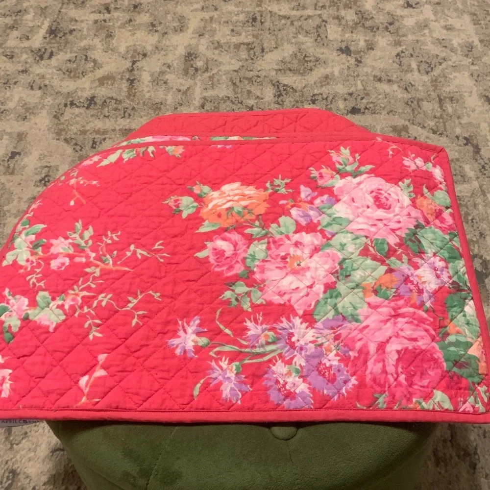 April Cornell Cottage Rose Quilted Placemats Set/4 pink & Green Floral Victorian